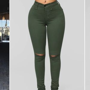 Fashion nova Olive green jeggings